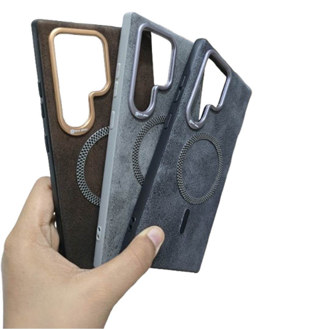 Premium Magsafe Leather Back Case - Grey - Guleel